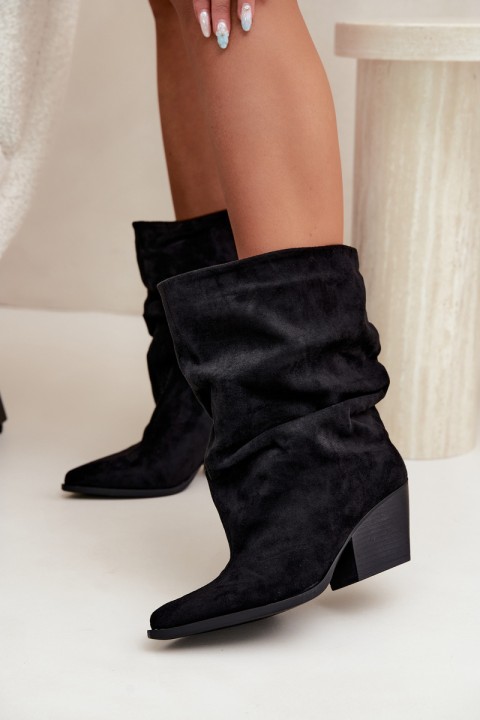 Women's Wrinkled Ankle Boots With Cut Heel Cazela