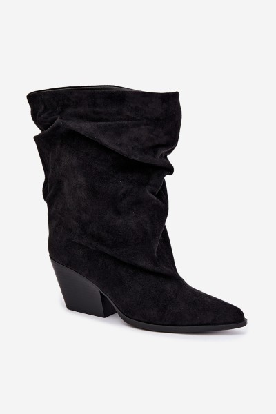 Women's Wrinkled Ankle Boots With Cut Heel Cazela 2