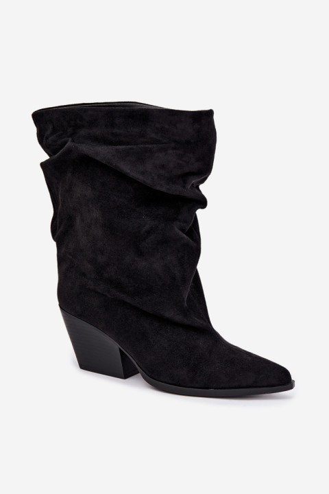 Women's Wrinkled Ankle Boots With Cut Heel Cazela
