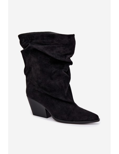 Women's Wrinkled Ankle Boots With Cut Heel Cazela