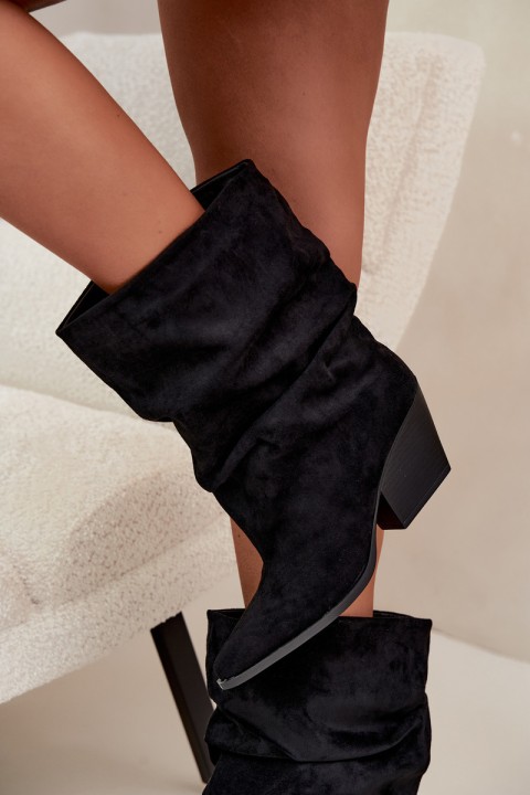 Women's Wrinkled Ankle Boots With Cut Heel Cazela