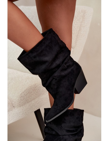 Women's Wrinkled Ankle Boots With Cut Heel Cazela