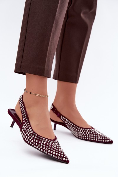 Women's Kitten Heel Sandals With Buckles Bordeaux Madden 2