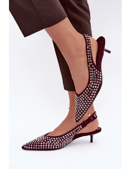 Women's Kitten Heel Sandals With Buckles Bordeaux Madden
