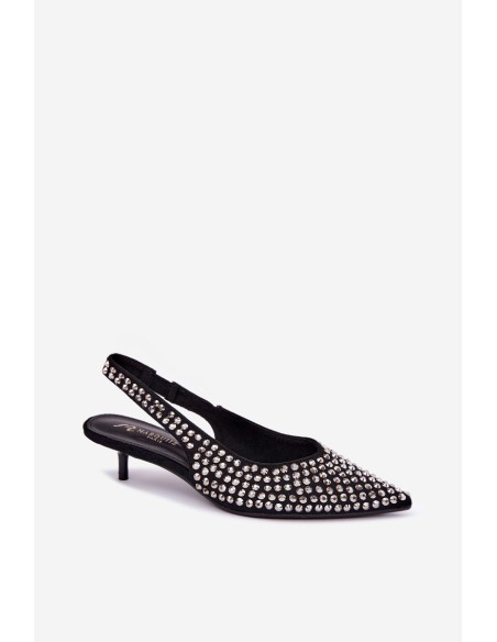 Women's Kitten Heel Sandals With Buckles Black Madden