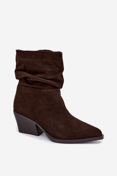 Women's Suede Ankle Boots with Wrinkled Sole Chocolate Merrin