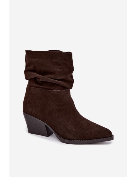 Women's Suede Ankle Boots with Wrinkled Sole Chocolate Merrin