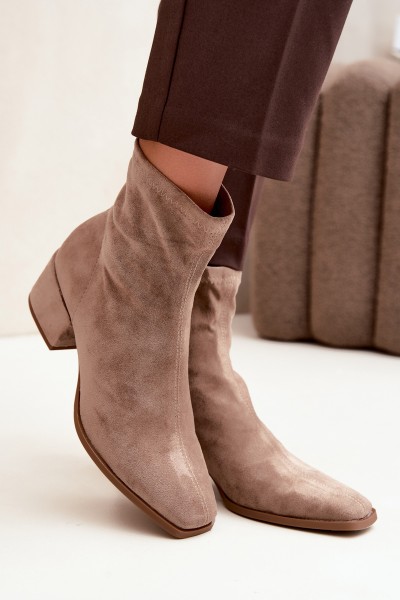 Women's Block Heel Ankle Boots Khaki Rosley