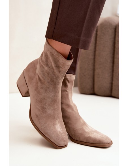 Women's Block Heel Ankle Boots Khaki Rosley