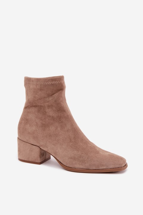 Women's Block Heel Ankle Boots Khaki Rosley