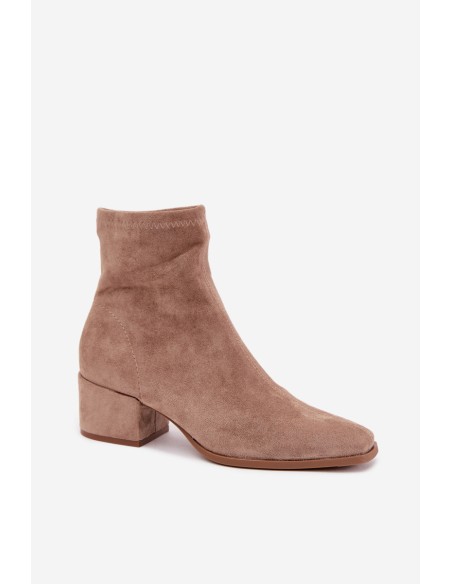 Women's Block Heel Ankle Boots Khaki Rosley