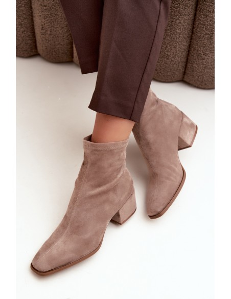 Women's Block Heel Ankle Boots Khaki Rosley