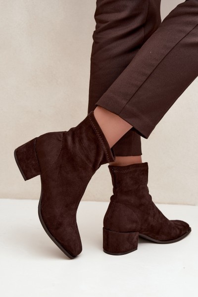 Women's Block Heel Ankle Boots Chocolate Rosley 2