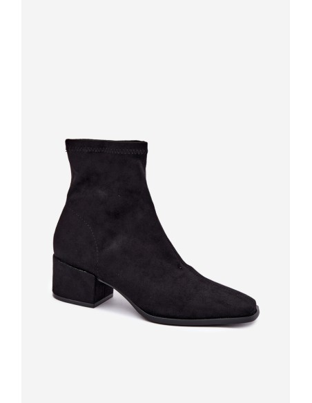 Women's Block Heel Ankle Boots Black Rosley