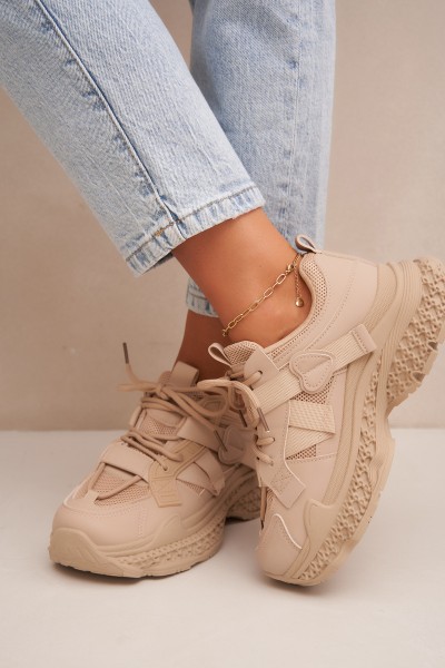 Women's Mesh Straps Beige Ellery Sneakers
