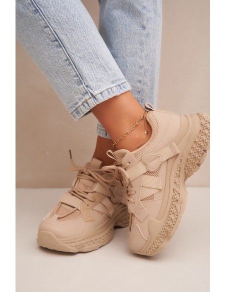 Women's Mesh Straps Beige Ellery Sneakers