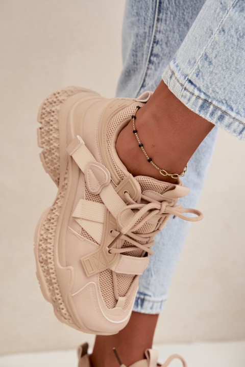 Women's Mesh Straps Beige Ellery Sneakers
