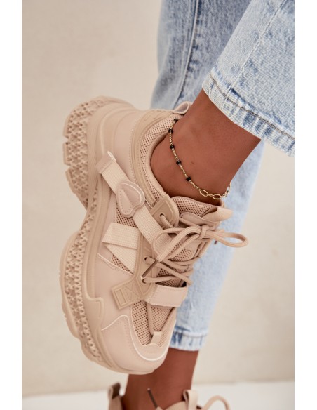 Women's Mesh Straps Beige Ellery Sneakers