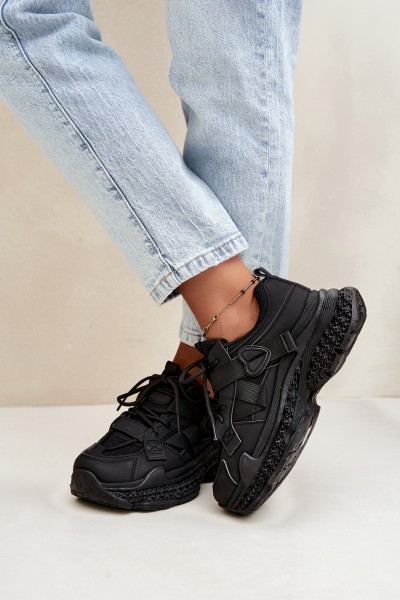 Women's Mesh Straps Sneakers Black Ellery