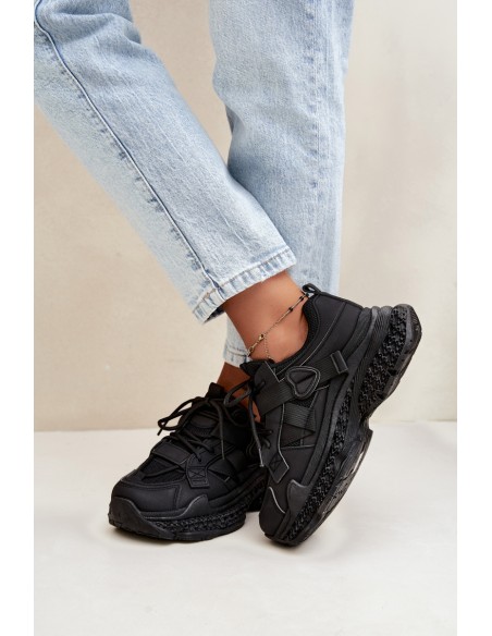 Women's Mesh Straps Sneakers Black Ellery