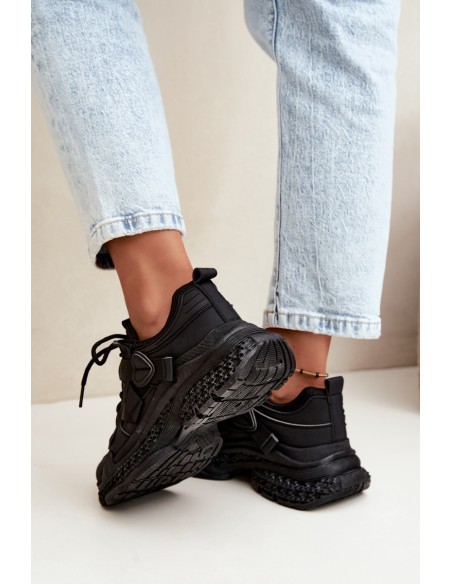 Women's Mesh Straps Sneakers Black Ellery