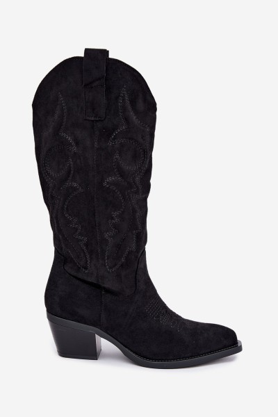Women's Black Cowboy Boots with Heel Wesly 2