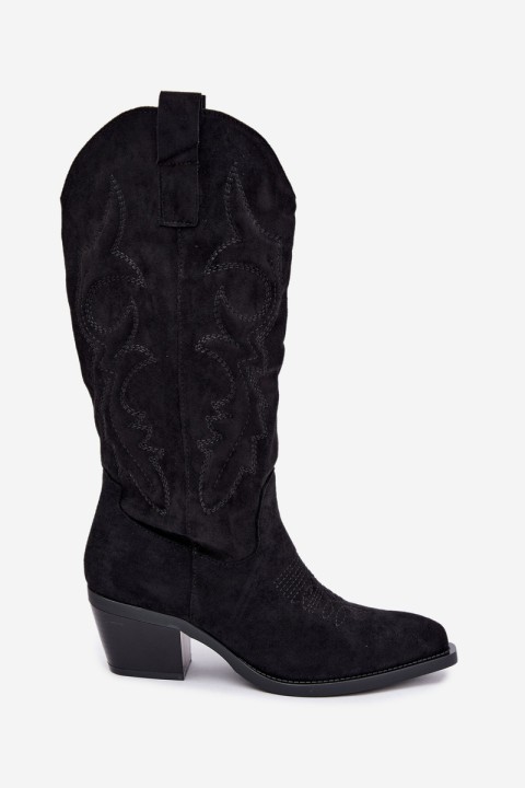 Women's Black Cowboy Boots with Heel Wesly
