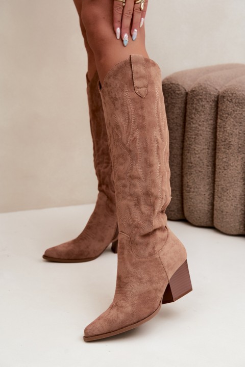 Women's Cowboy Boots Heeled Camel Glenor