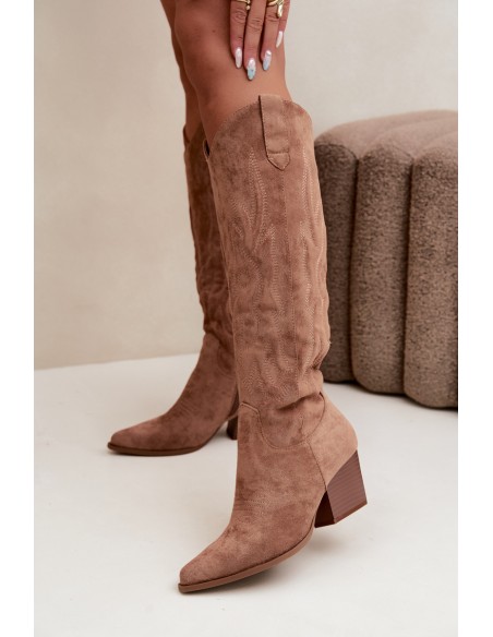 Women's Cowboy Boots Heeled Camel Glenor