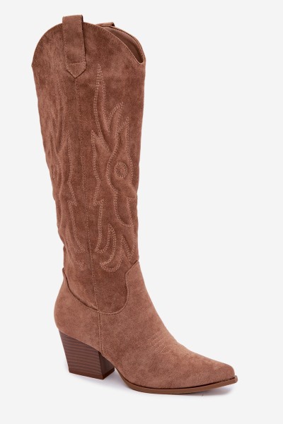 Women's Cowboy Boots Heeled Camel Glenor 2