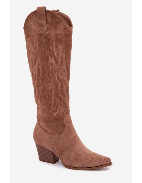 Women's Cowboy Boots Heeled Camel Glenor