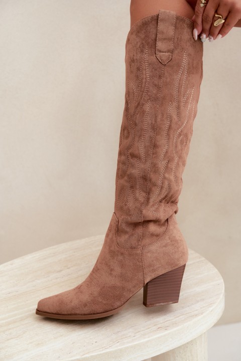 Women's Cowboy Boots Heeled Camel Glenor