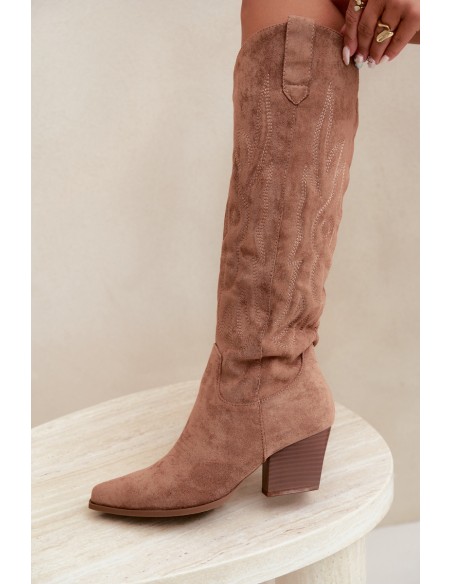 Women's Cowboy Boots Heeled Camel Glenor