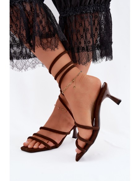 Women's Heeled Sandals With Straps Chocolate Samara