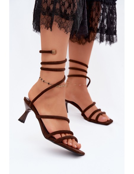 Women's Heeled Sandals With Straps Chocolate Samara