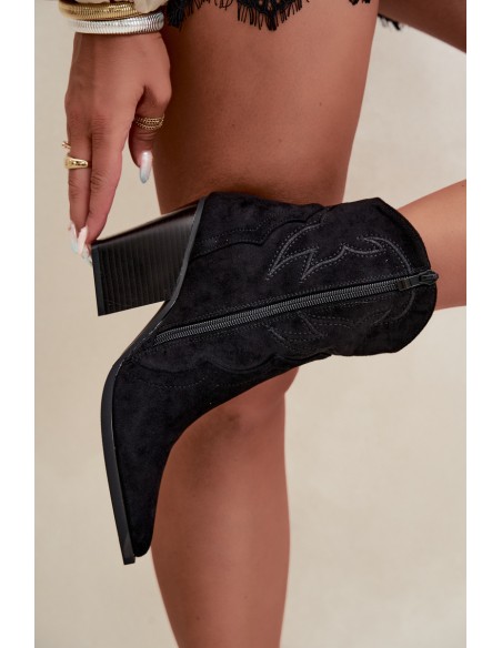 Women's Cowboy Ankle Boots Black Berella