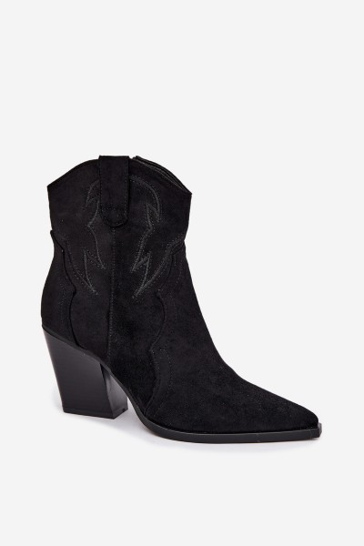 Women's Cowboy Ankle Boots Black Berella 2