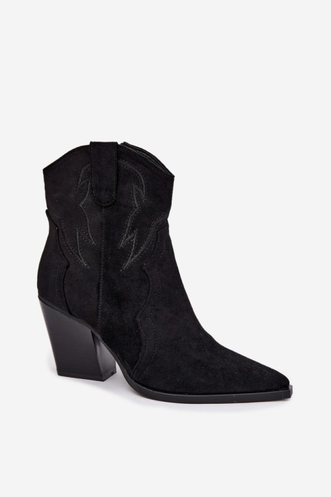 Women's Cowboy Ankle Boots Black Berella