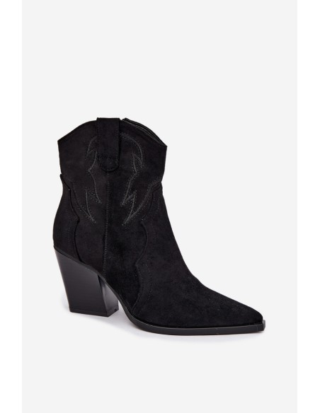 Women's Cowboy Ankle Boots Black Berella