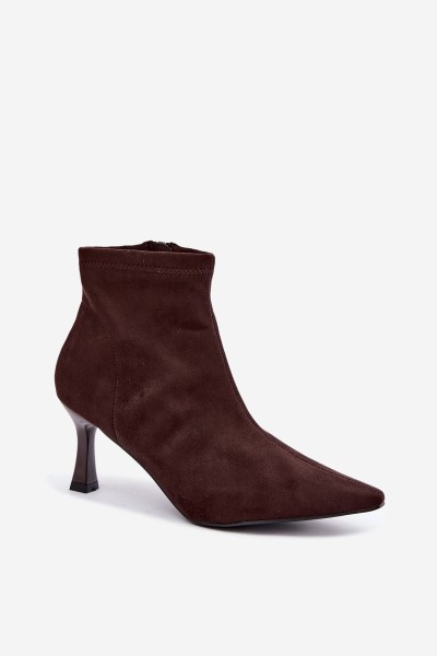 Women's Slim Heel Ankle Boots With Stitching Chocolate Clancy 2