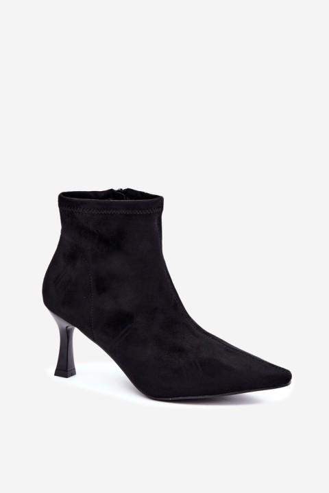 Women's Slim Heel Ankle Boots With Stitching Black Clancy