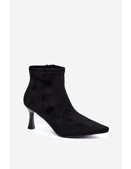 Women's Slim Heel Ankle Boots With Stitching Black Clancy