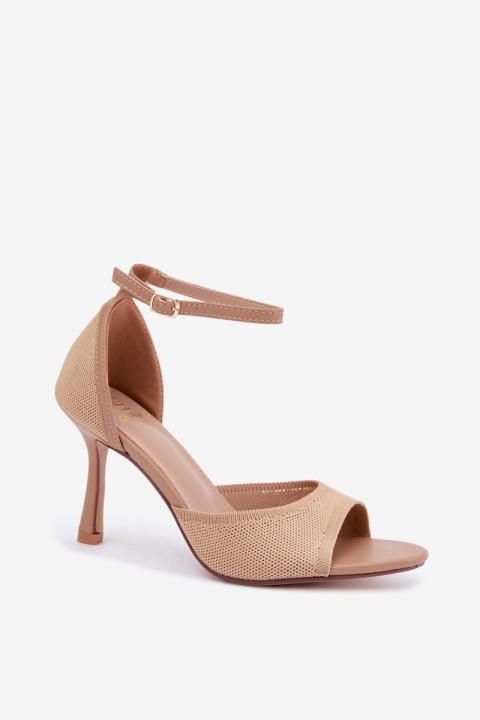 Women's Beige High Heel Sandals Galya