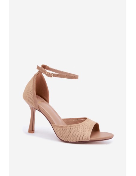 Women's Beige High Heel Sandals Galya