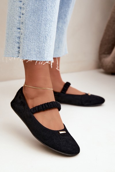 Black Flat Ballerinas With Decorative Detail Brinelle