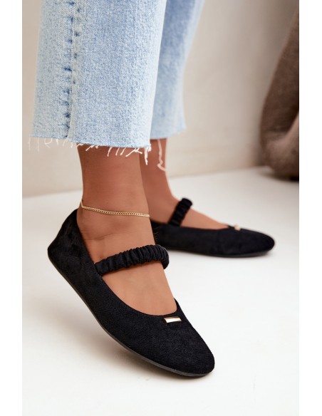 Black Flat Ballerinas With Decorative Detail Brinelle
