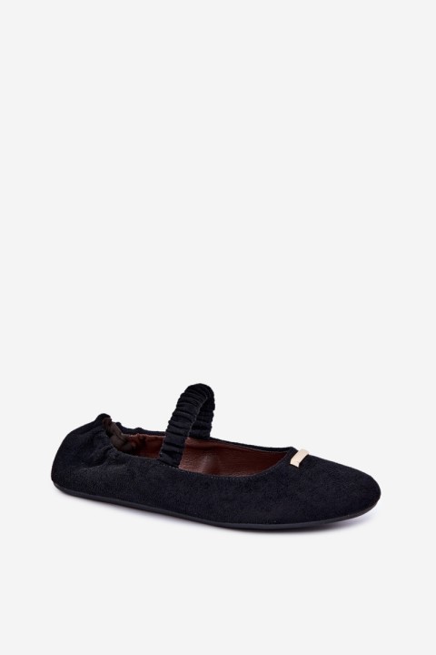 Black Flat Ballerinas With Decorative Detail Brinelle