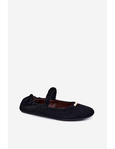 Black Flat Ballerinas With Decorative Detail Brinelle