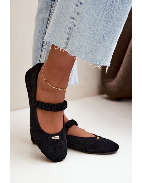 Black Flat Ballerinas With Decorative Detail Brinelle