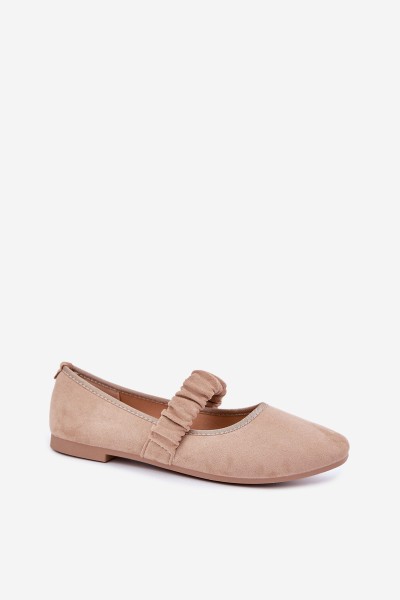 Beige Ballerinas With Gathered Strap Loreya 2